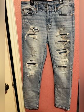 American Age Light Blue Ripped Skinny Jeans